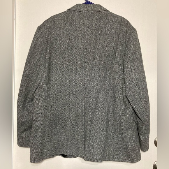 Pendleton 100% Pure Virgin Wool Black/White Herringbone Blazer Sz 48 USA Made - Picture 3 of 15